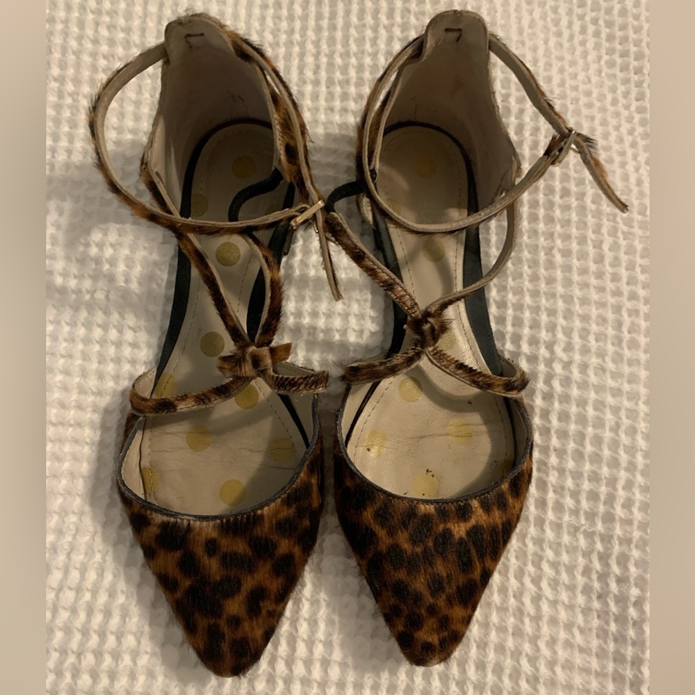 Boden pony hair animal print flats